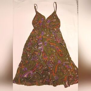 Forever 21 - Women's Summer Dress, strappy V cut, Olive Green, size M